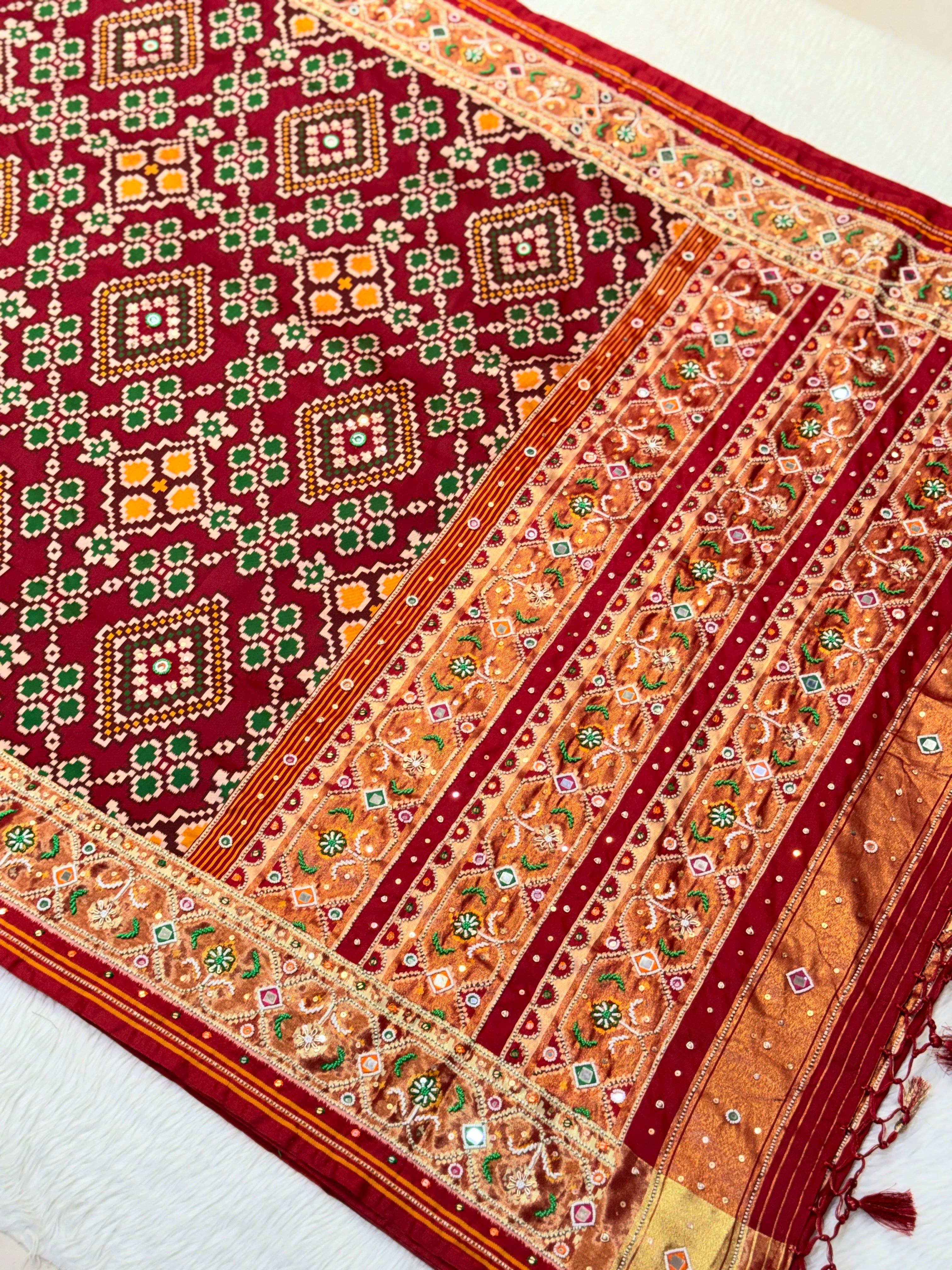 Patola Saree With Handwork