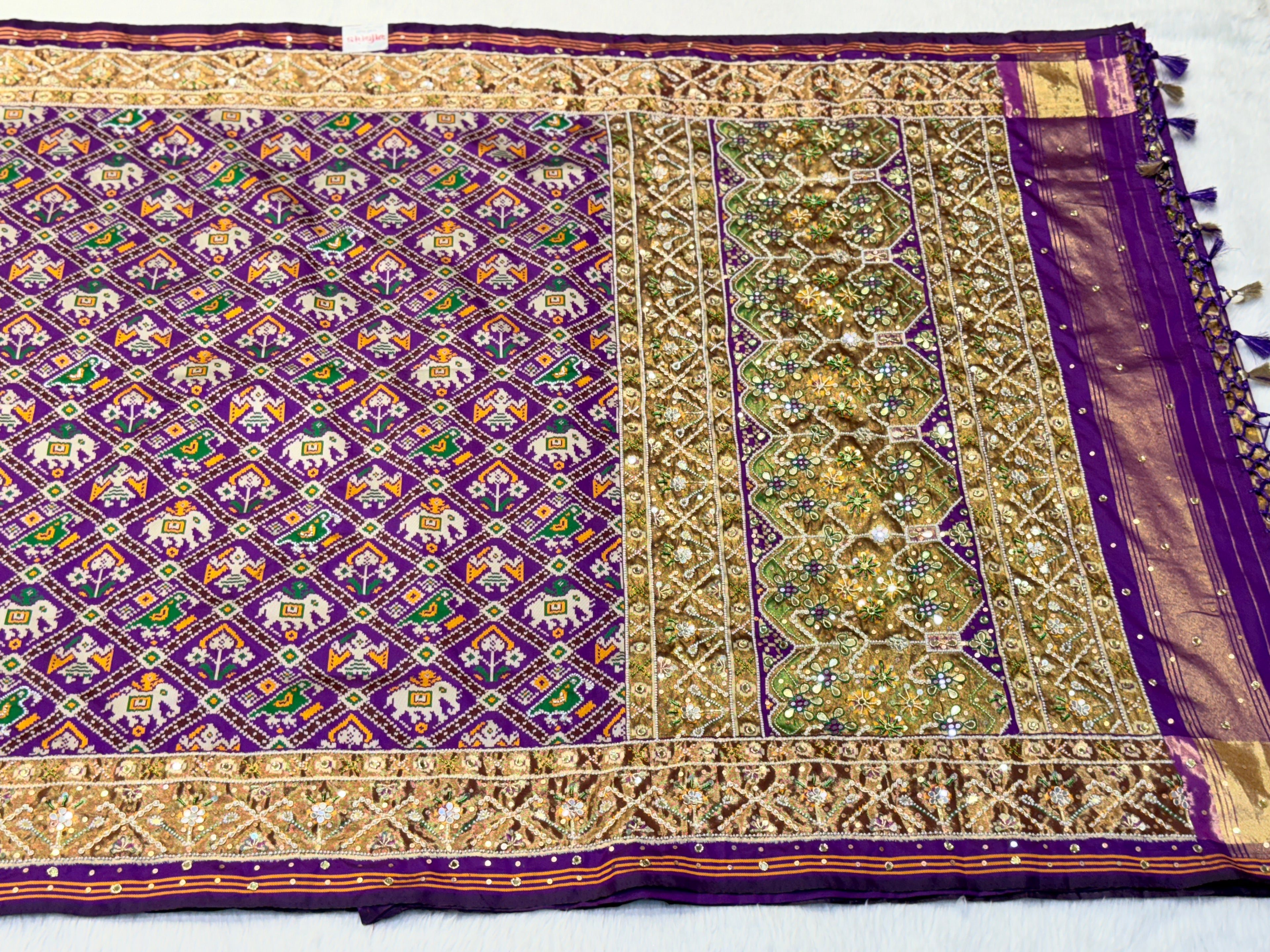 Patola Saree With Hand Embroidery
