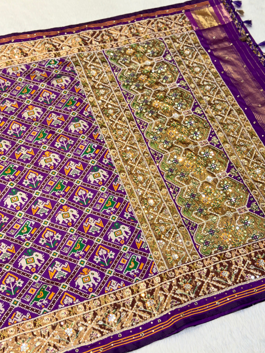 Patola Saree With Hand Embroidery