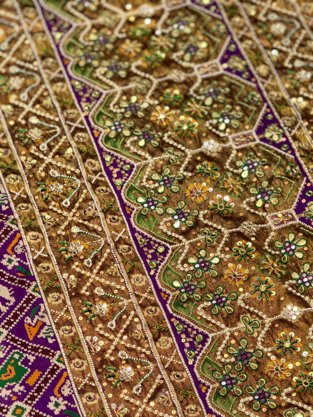 Patola Saree With Hand Embroidery