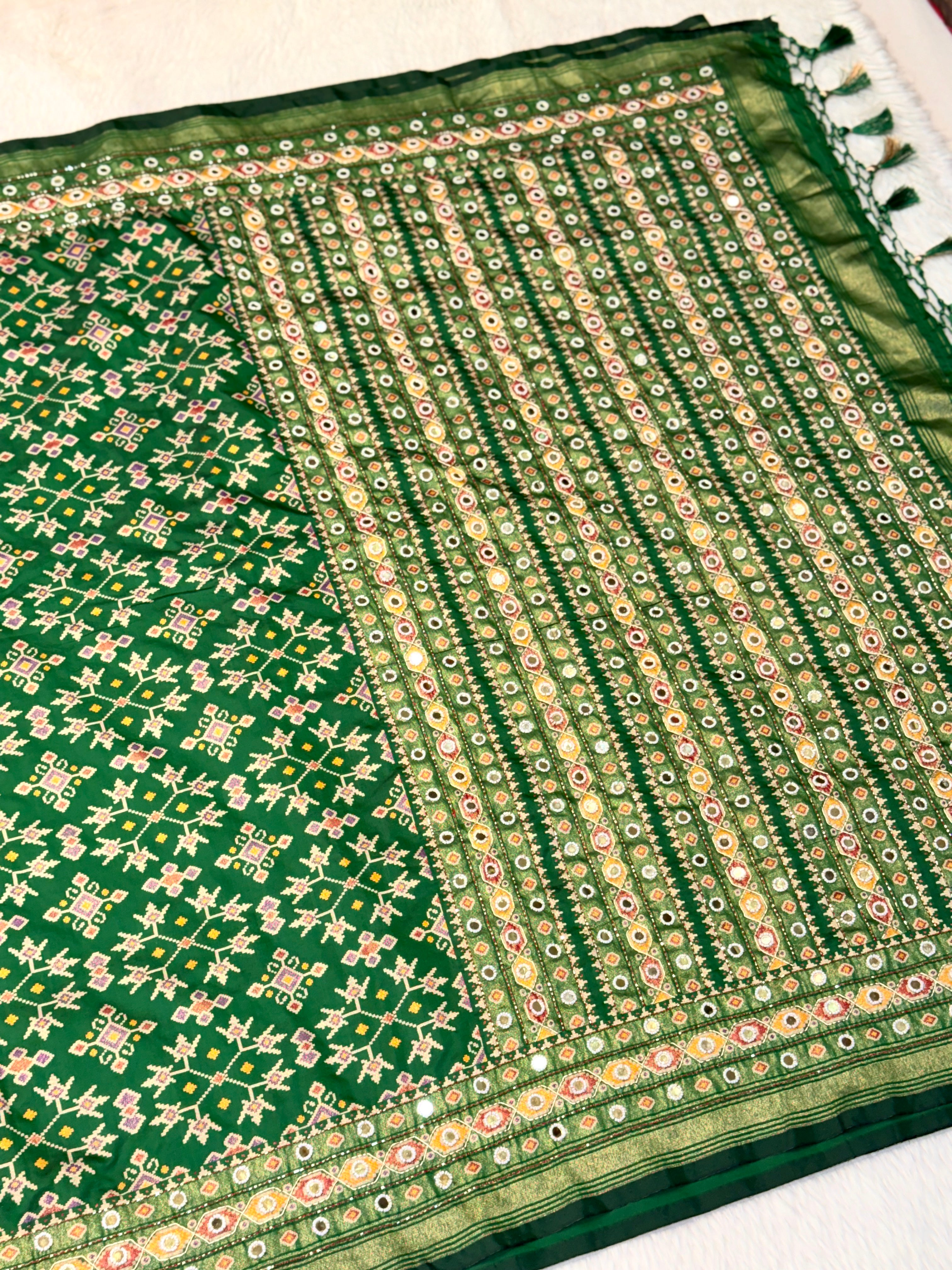 Patola Saree With Hand Embroidery