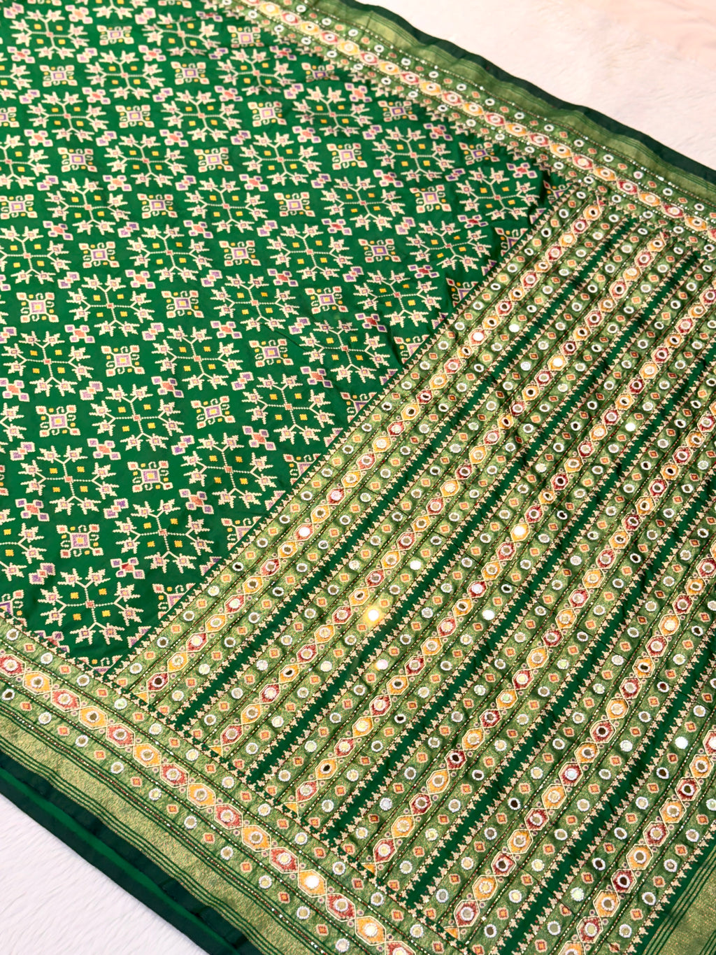 Patola Saree With Hand Embroidery