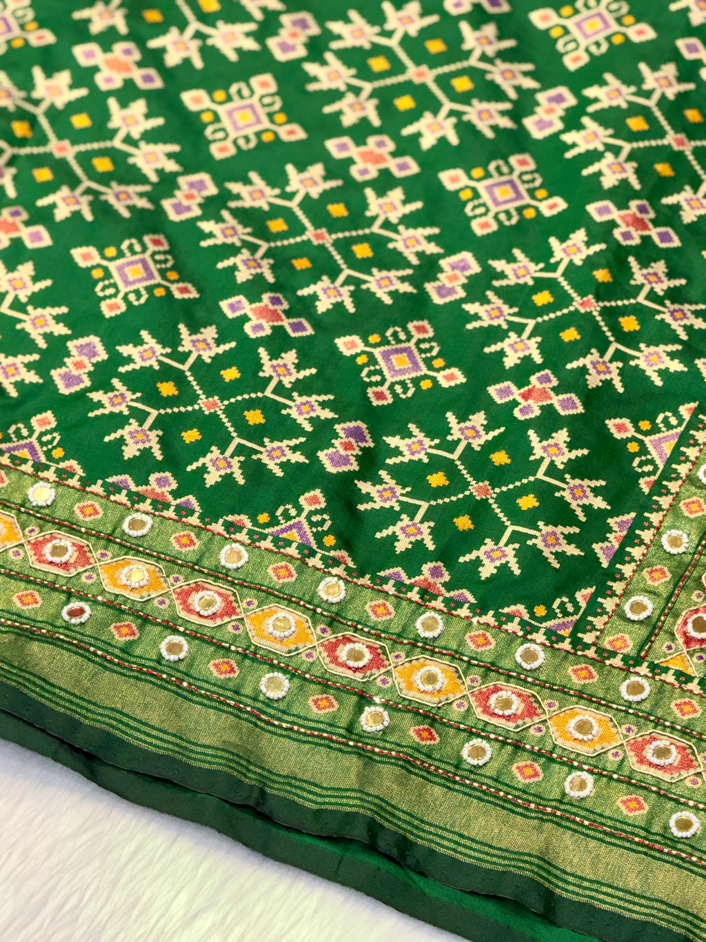 Patola Saree With Hand Embroidery