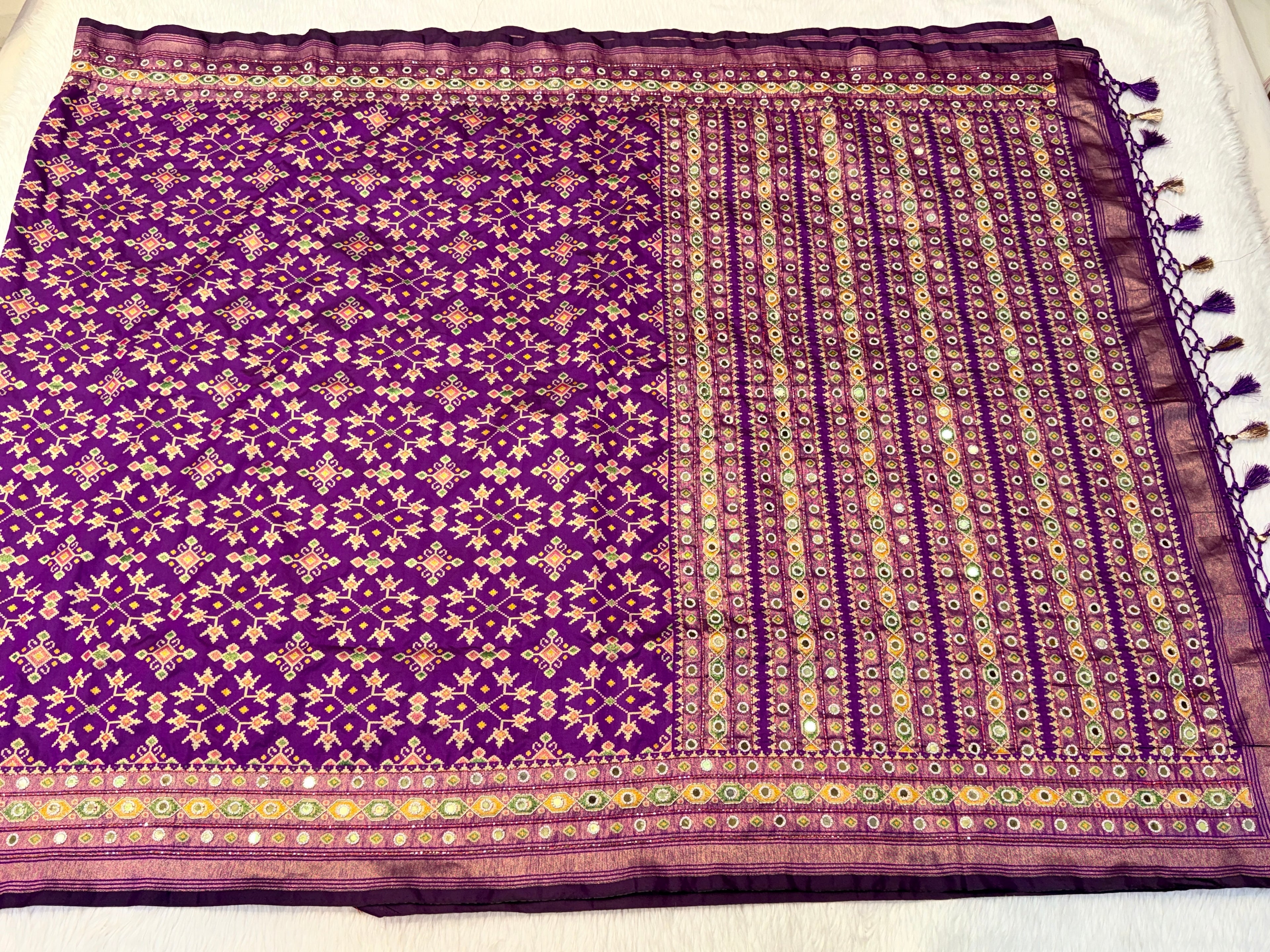 Patola Saree With Hand Embroidery