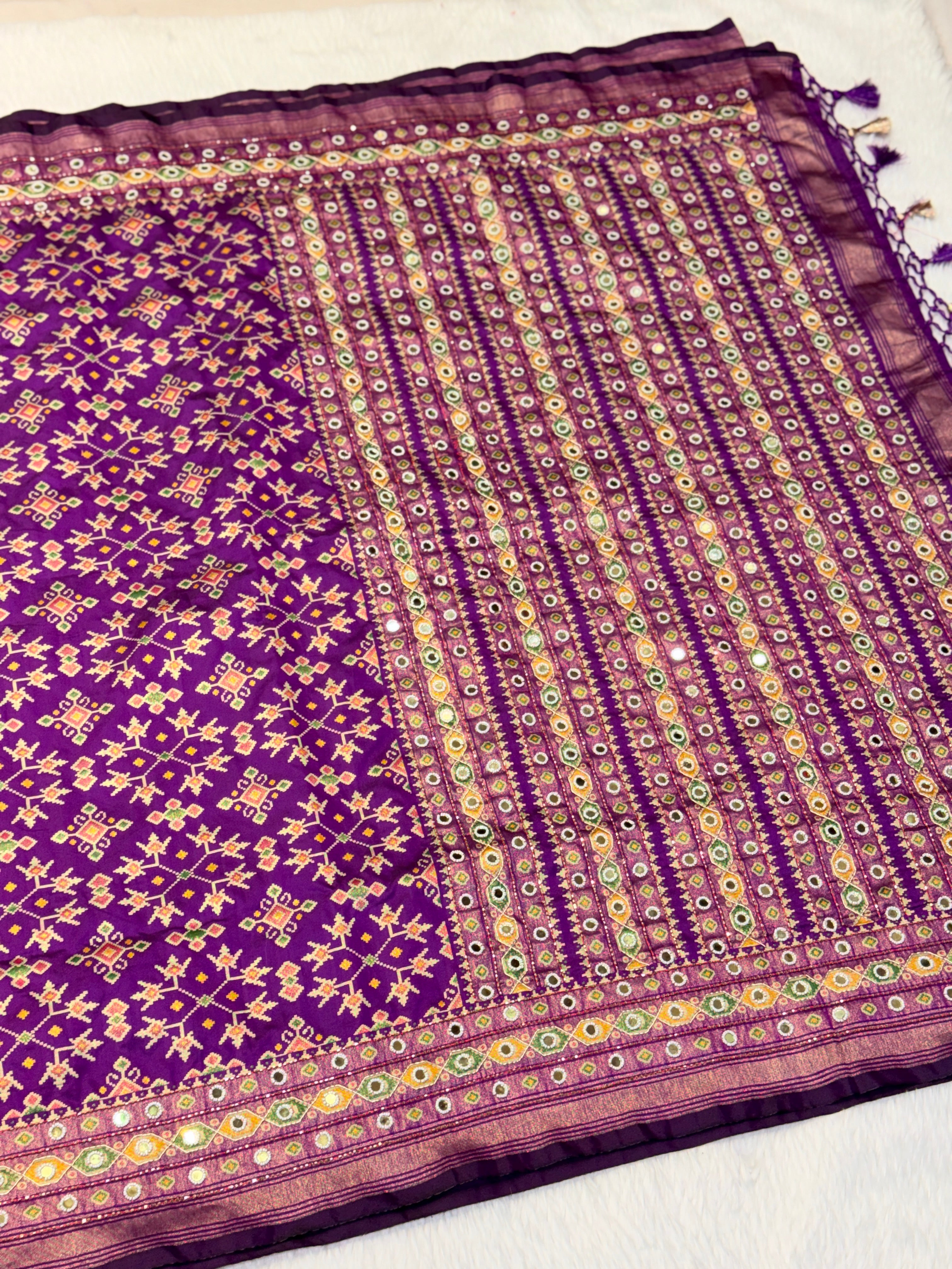 Patola Saree With Hand Embroidery