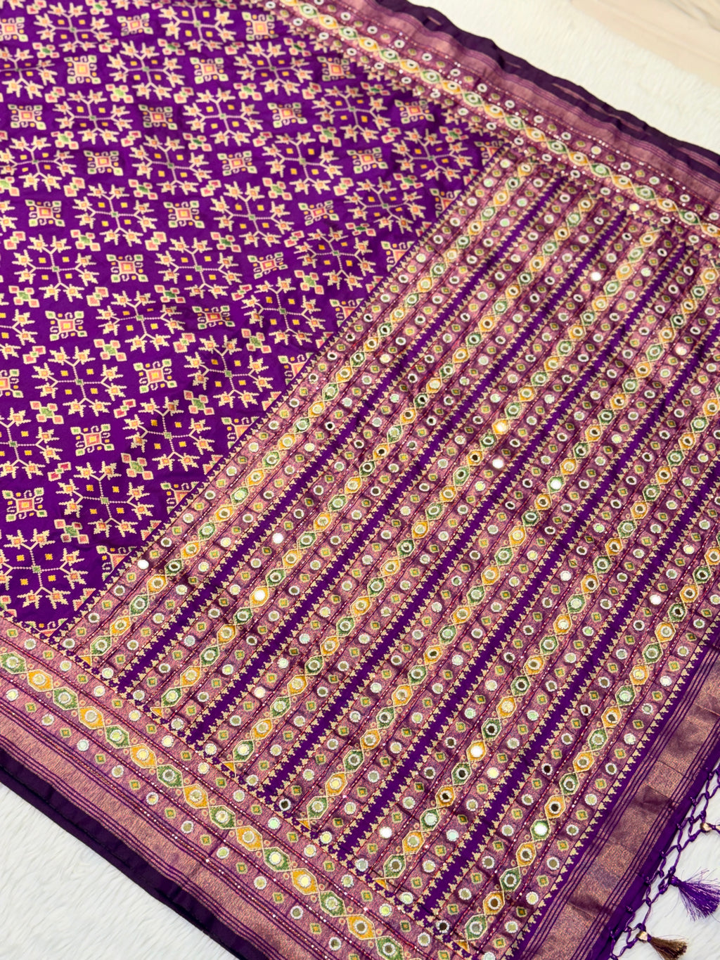 Patola Saree With Hand Embroidery