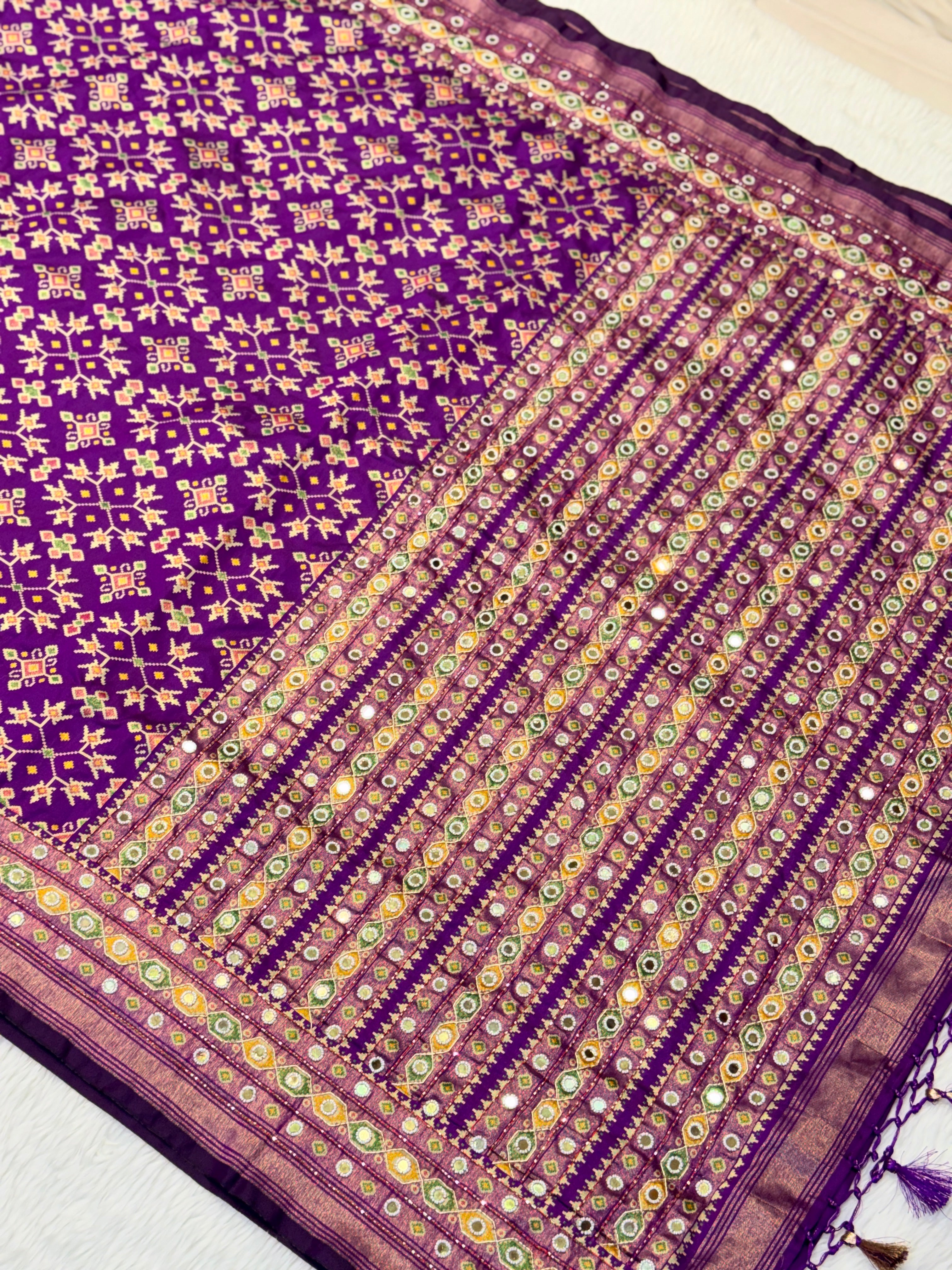 Patola Saree With Hand Embroidery