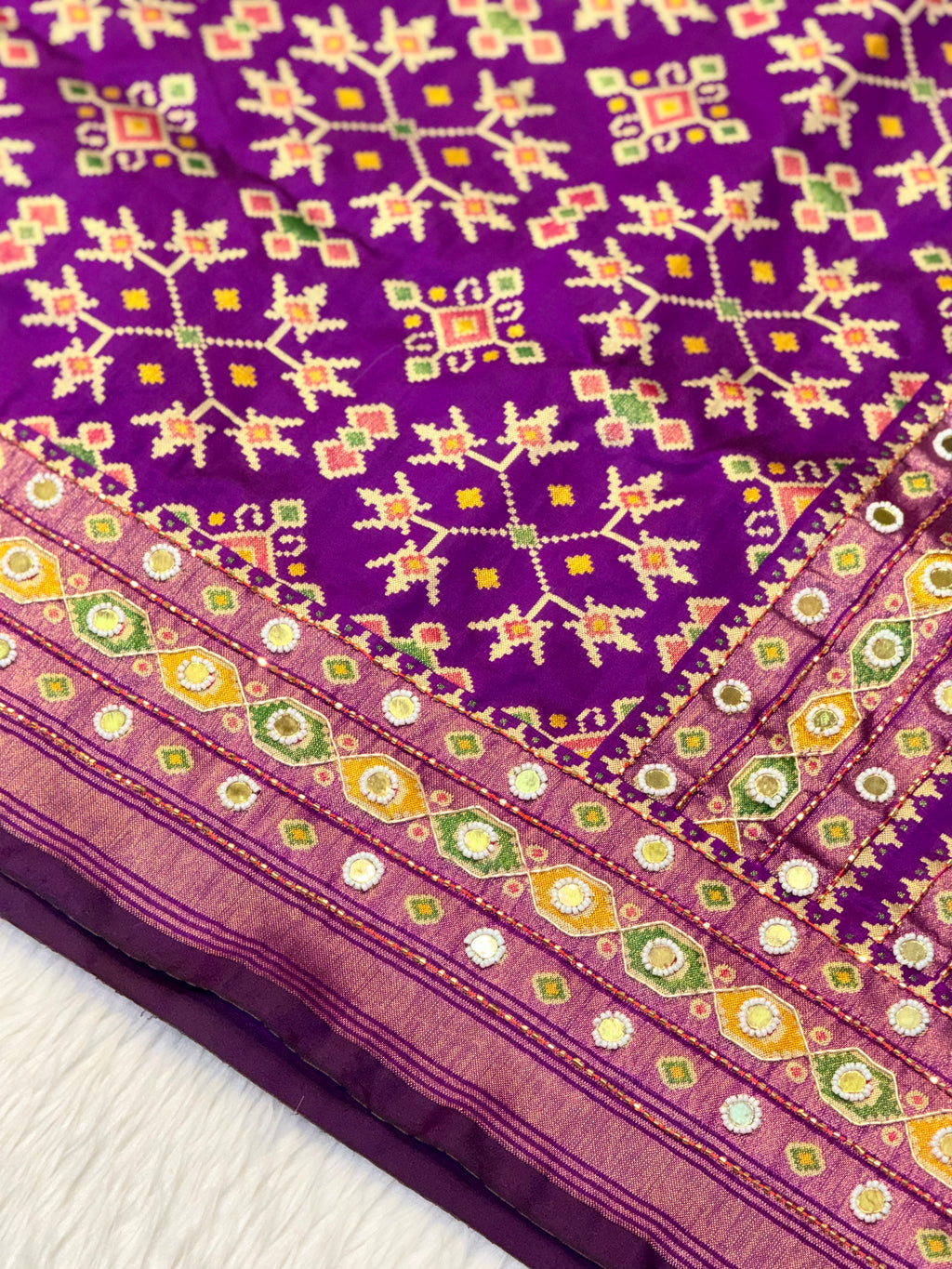 Patola Saree With Hand Embroidery