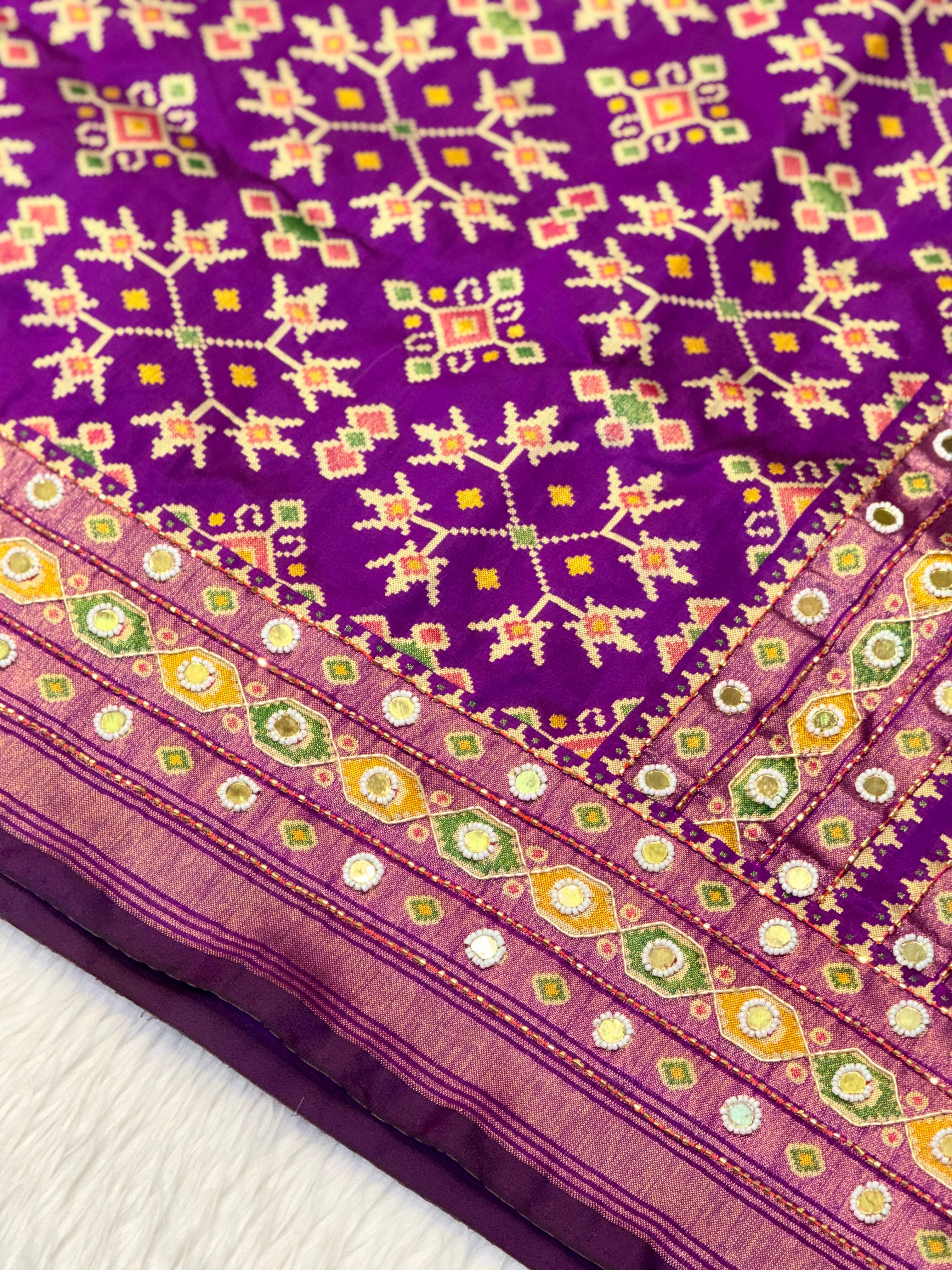 Patola Saree With Hand Embroidery