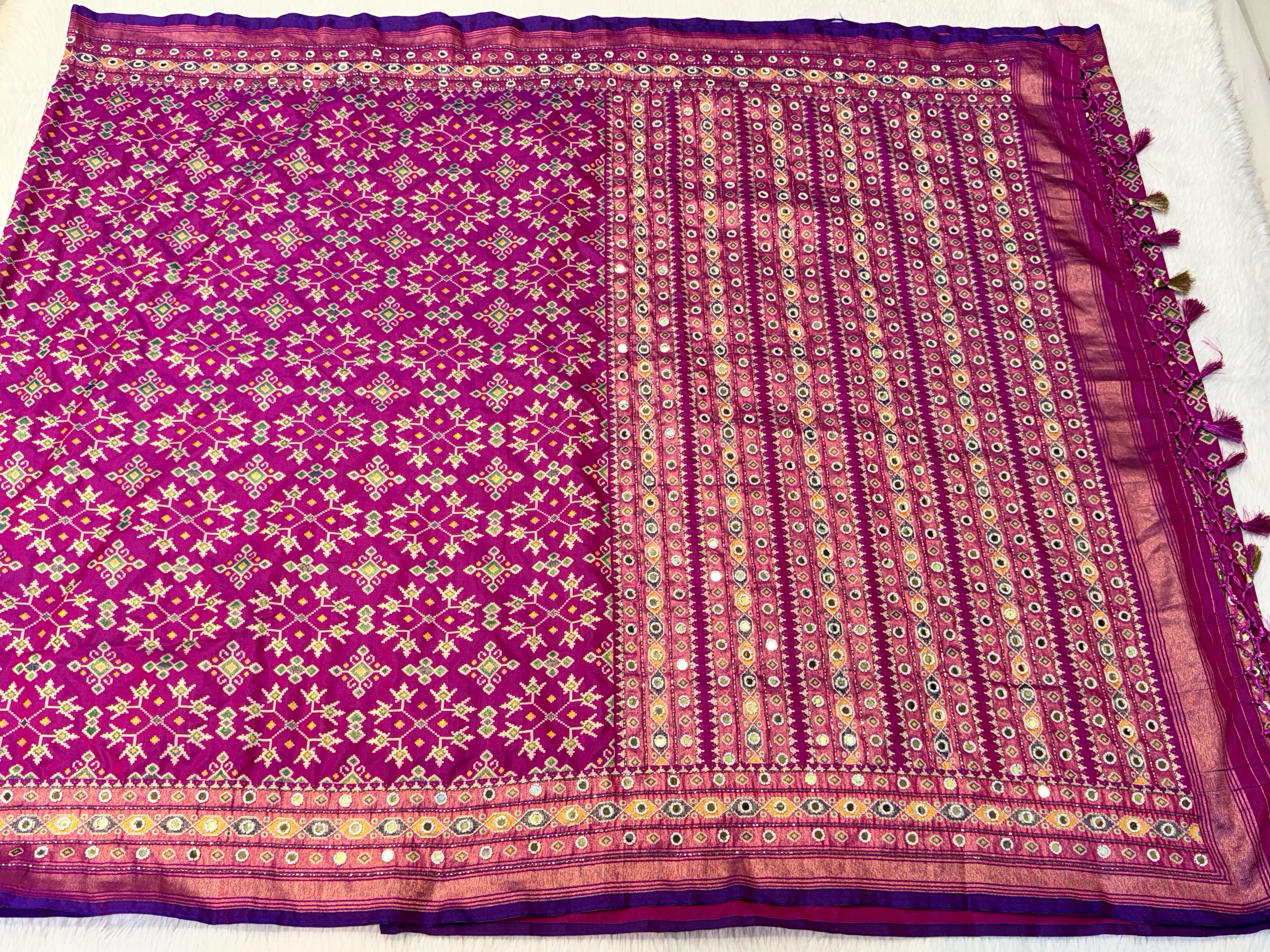 Patola Saree With Hand Embroidery