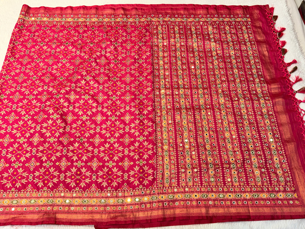 Patola Saree With Hand Embroidery