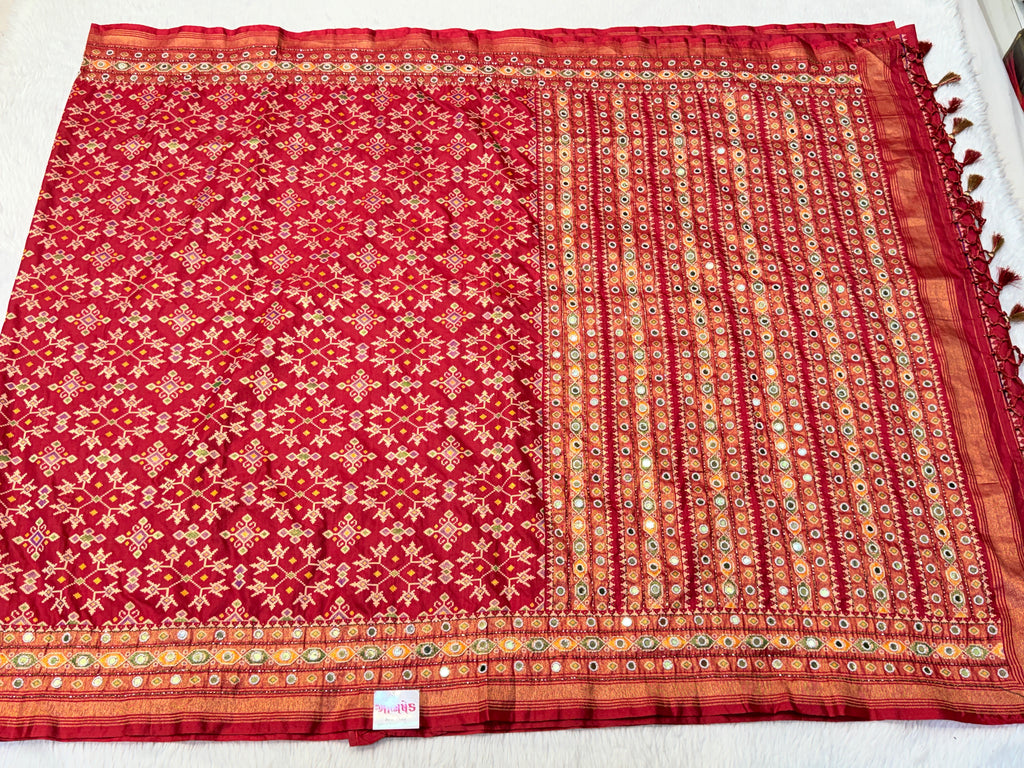 Patola Saree With Hand Embroidery