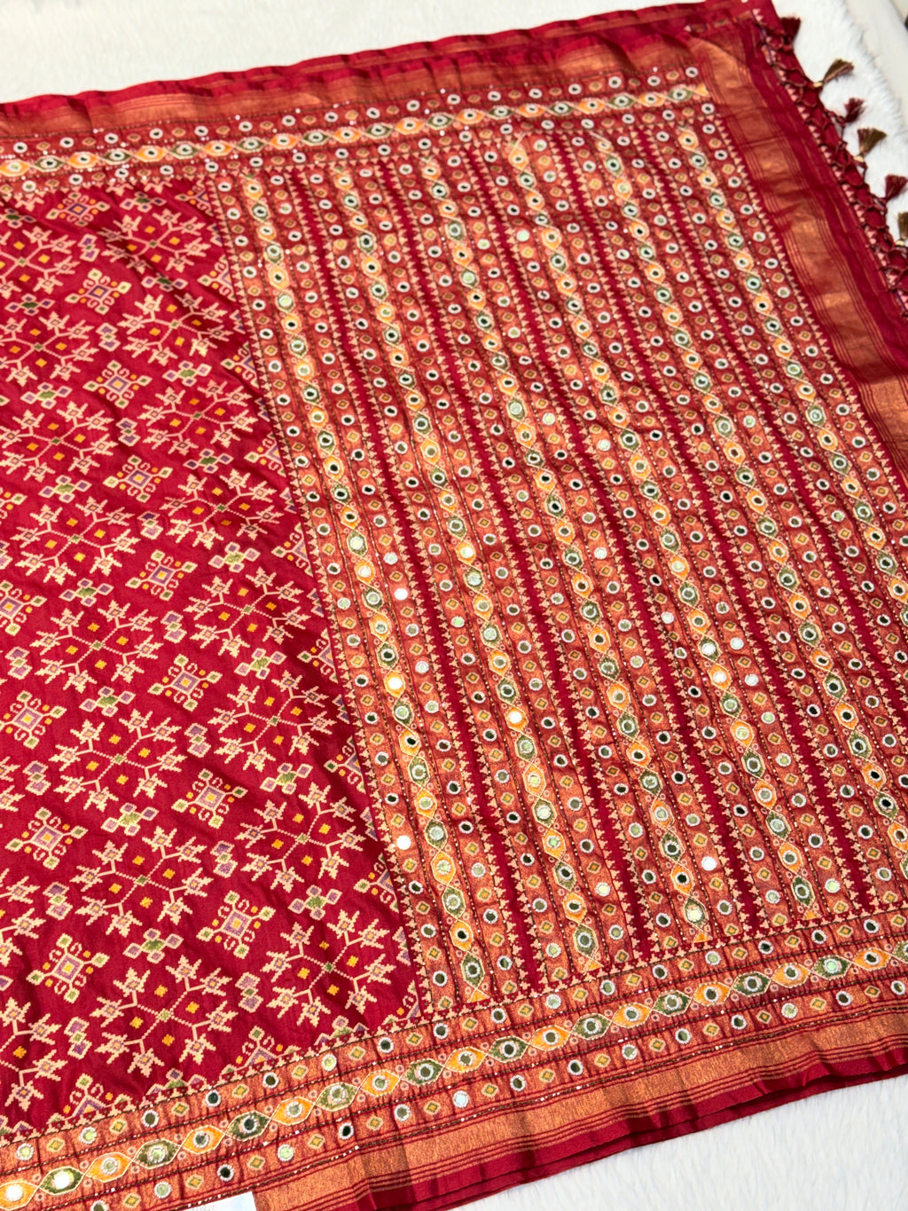 Patola Saree With Hand Embroidery