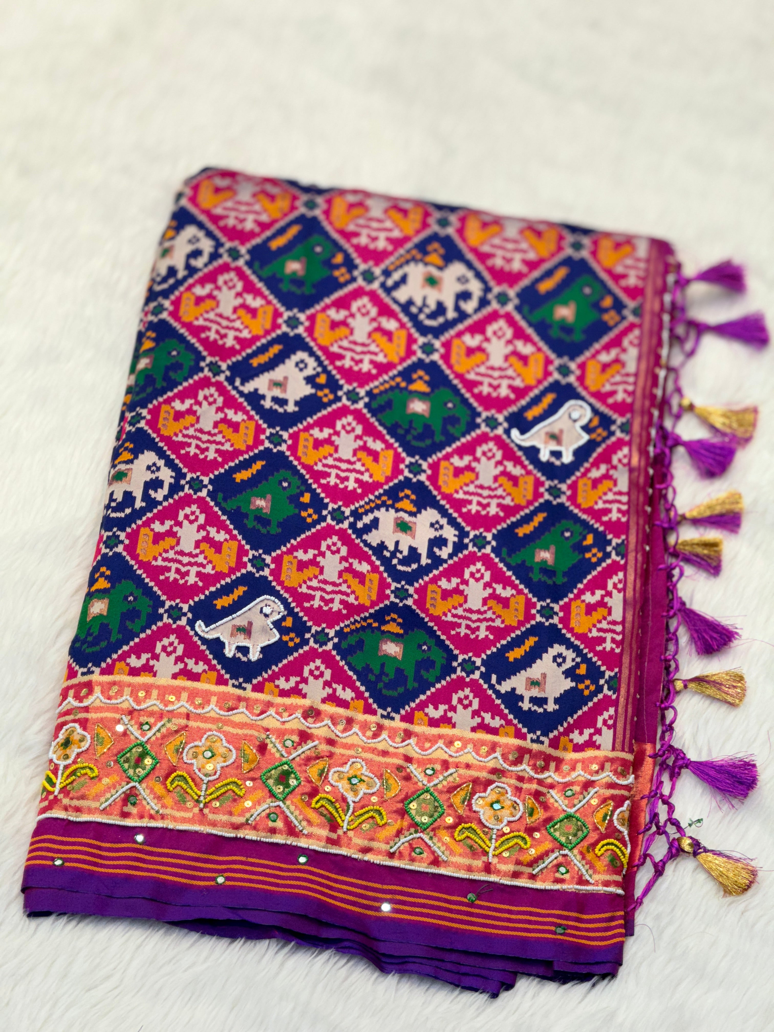 Patola Saree With Handwork