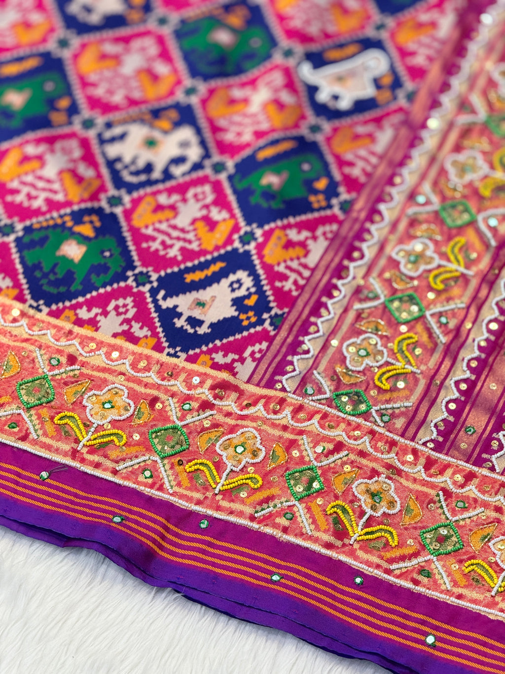 Patola Saree With Handwork