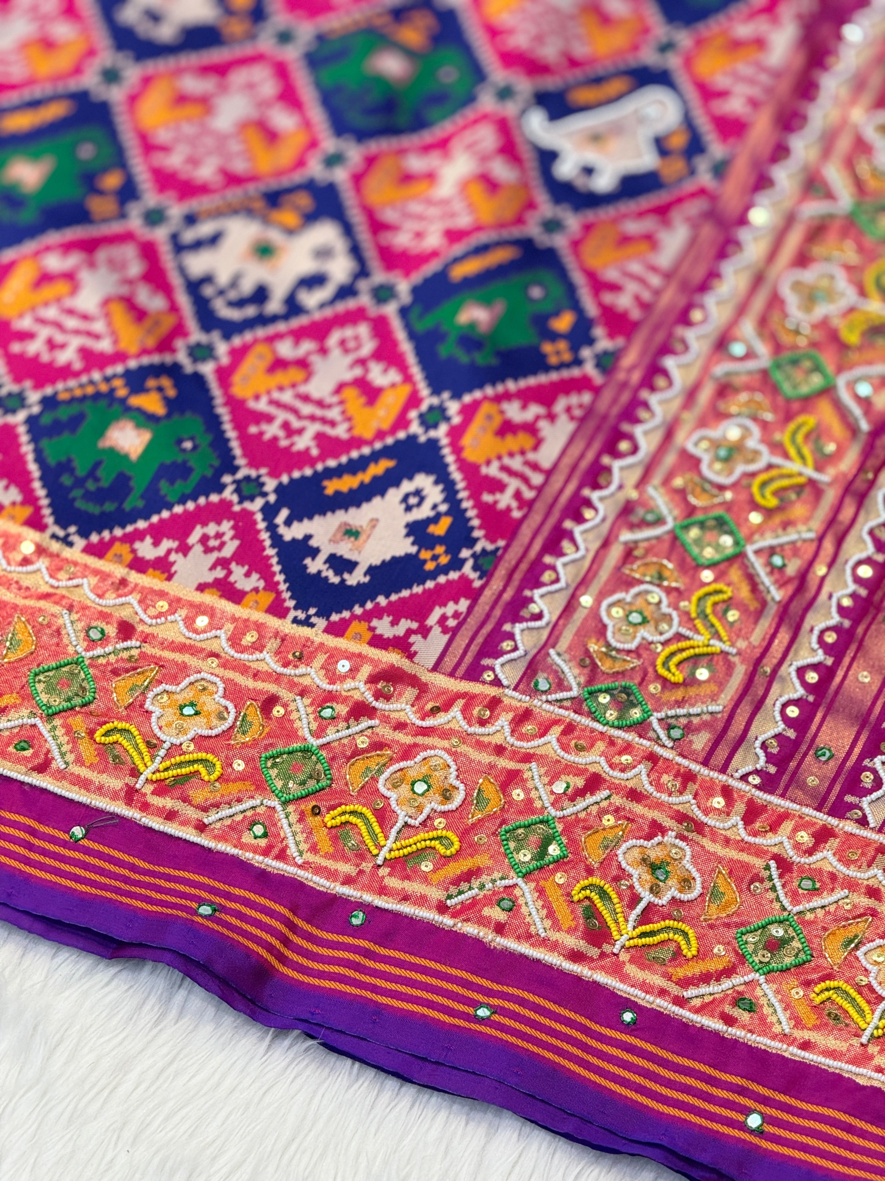 Patola Saree With Handwork